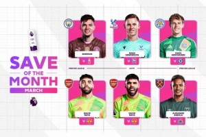 英超3月最佳扑救候选：拉亚战曼联2次扑救入围 埃德森亨德森在列